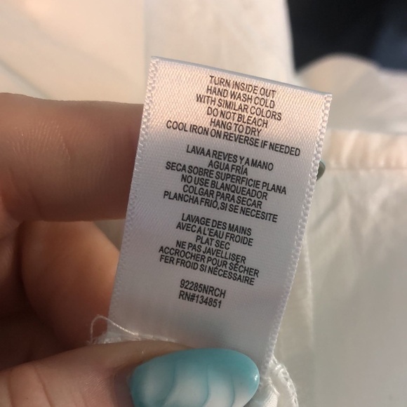 WAYF Dress Lace-Up Back Puff Sleeves Babydoll Mini White Cotton Size Small - Picture 11 of 12